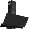 Wiggo A942G - Cappa aspirante da 90 cm, senza testa I cappa di scarico 626 m³/h, display touch a 4 livelli, classe di efficienza energetica A, con 2 filtri a carbone, cappa anteriore in vetro nero