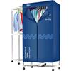 XLOO Asciugatrice 1000 W,15 kg,Acciaio Inossidabile A Doppio Strato,Temporizzazione di 180 Minuti,Armadio per Asciugatura A Circolazione di Aria Calda A 60 °,60 × 46 × 140 cm