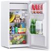 Upstreman 85 Litri Frigorifero Piccolo, LED Integrata, Termostato Regolabile, Cassetto per le Verdure, Silenzioso, Porta Reversibile, Frigo Piccolo da Ufficio, Frigorifero da Camera, Bianco, CR85
