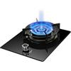YINMAN Fornello A Gas 1 Fuoco, Fornello A Gas In Vetro Temperato Con Fiamma A Quattro Fuochi Da 5,2 KW, Fornello Convertibile GN/GPL, Potenza Di Fuoco Regolabile Graduata, Con Protezione Antincendio(NG)