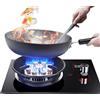 KRAFFS Fornello A Gas 1 Bruciatore, Bruciatore Wok Grande Fuoco Da 5,2KW-9 Cavità Con Funzione Di Temporizzazione Protezione Spegnimento Fiamma, For Cucina Domestica Stufa Indipendente Da Campeggio All'apert