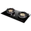 KKJPL Doppio Bruciatore Portatile, 8,5 KW, Timer Da 180 Minuti, Portapentole In Ghisa, Piano In Vetro Nero, Tavolo Indipendente For Cucina Di Casa, Campeggio, Giardino, Sala Da Pranzo(LPG)