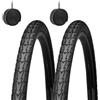 ECOVELO 2 COPERTONI Bici 28 700 X 35 + CAMERE Pneumatici Neri 28 1 5/8 3/8 (37-622) per Bicicletta Bici City Bike Trekking 28