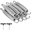 AOOSA 8 PCS Molle per Trampolino, Molla di Ricambio per Trampolino Elastico con 2 Ganci a T,Molla Elastica per Trampolino da 6ft/8ft/10ft/12ft/14ft(140mm)