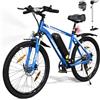 COLORWAY 26 Bicicletta elettrica per adulti, Mountain Bike, EBike con batteria rimovibile 36V 15Ah, display LCD, doppio freno a disco, sedili ammortizzanti, autonomia fino a 45-100 km.