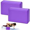 Zuxbolf 2 Pz Mattoni Yoga in Schiuma Eva Alta Densità e Antiscivolo,Blocco Yoga da 22.5x15x7.7 cm per Stretching, Meditazione e Pose Flessibili Profonde (Viola)