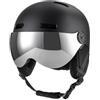 VELATEMOR Casco da Sci con Occhiali, Fodera in EPS, Casco da Snowboard Fodera Rimovibile Paraorecchie per Sport Invernali, Visiera Staccabile 12 Prese (Circonferenza della testa L 59 61 cm)
