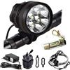 Constefire Luce Bici, Bicicletta Faretto Anteriore A LED, per Bicicletta/MTB, 9000 LM, 7 LED, con Batteria Ricaricabile (Nero)