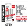 Real Avid Bore-MAX Speed Patches Refill Pack, Gun Cleaning Supplies, Pistol/Fucile Cleaning Patches, 250-Count (Handgun 9mm - .45cal (4)),White