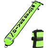 equlup 5FT Diving SMB Boa di Segnalazione di Superficie Boa di Segnalazione Gonfiabile ad Alta visibilità con Striscia Riflettente Boa di Segnalazione di Sicurezza Galleggiante (Giallo Fluorescente)