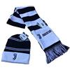 JUVENTUS Set Juve Sciarpa + Cuffia Ufficiale Kit Tubolare Berretto Cappello in Acrilico SETJUTZE02CUFBN04