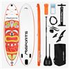 MSPORTS SUP - Stand Up Paddling Board - Gonfiabile - Accessori completi per paddleboard Pagaia regolabile, pompa di alta qualità + 2X bastoncini da pagaia + custodia impermeabile per smartphone +