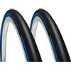 ECOVELO 2 COPERTONCINI CST 700 X 23C PNEUMATICI GOMMA PIEGHEVOLI BICI CORSA BDC ROAD ANTI-FORATURA EPS NERO E BLU
