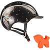 Casco RL24 Casco - Casco da equitazione per bambini, con spugna per la pulizia, leggero e buona ventilazione, taglia S, 52-56 cm, colore: nero/grigio