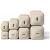 WeGym SafeGrip - Manubri quadrati con manici antiscivolo, attrezzatura sicura per sollevamento pesi per palestra domestica, set di manubri estetici (set base 0,9+1,4+2,3+3,6 kg coppia - Set arenaria)