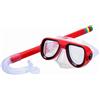 CHICIRIS Set Boccaglio per Bambini, Maschera Subacquea per Bambini con Tubo di Respirazione, Materiale Siliconico PVC Ecologico, Protegge gli Occhi e il Naso Dal Cloro del Sale Marino, (rosso)