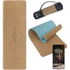 ALPIDEX Tappetino Yoga Sughero TPE 183 x 61 x 0,6 cm E-Book Borsa da Trasporto Antiscivolo Linee Orientamento Fitness Pilates Ginnastica Mat, Colore:Bordeaux