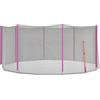 SPORTNOW Rete di Protezione per Trampolini Elastici a 8 Pali, Rete Protettiva per Trampolini in PE con Ingresso con Cerniera, Ø366x180 cm, Nero e Rosa
