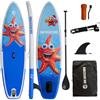 CampSup Sun Reflections Kids 8'2 (248 cm) Tavola SUP Gonfiabile per Bambini - Set Completo con Remo Regolabile, Cordino di Sicurezza, Borsa per il Trasporto e Pinna | Antiscivolo | Design Blu