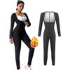 Weyot Tuta Dimagrante Donna, Fitness Sudorazione Body Shaper, Tuta per Sudare Donna Dimagrire, Tute Dimagranti, Sauna Suit Effetto Sauna per Palestra Yoga Jogging Running,L,Silver
