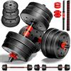 RE:SPORT Set di manubri 2 in 1 15-40kg | Set di manubri regolabili | Manubri corti e lunghi | Chiusure a stella e tubo di collegamento (Set con kettlebell - 15 kg)