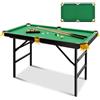 GYMAX Tavolo da Biliardo Portatile, Mini Tavolo da Gioco con Gambe Pieghevoli, Set da Sala Giochi Interno con 16 Palline, 2 Stecche, 2 Gessetti, Triangolo per Bambini e Adulti, Blu/Verde (Blu)