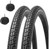 ECOVELO 2 COPERTONI 24 X 1 3/8 (37-540) + CAMERE D'ARIA PNEUMATICI COPERTURE CARROZZINA/SEDIA A ROTELLE BICI 24"