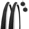 ECOVELO 2 COPERTONI 26 X 1 3/8 (37-590) + CAMERE PNEUMATICI IN GOMMA BIANCONERI X CITYBIKE OLANDESE STRADALE VINTAGE