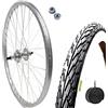 ECOVELO Cerchio Posteriore 28 28 x 1.75 + Copertone BiancoNero 700x35C + Camera | Ruota 622 x 20 per Bici 7 Velocità