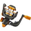 Durashmall Mulinello da pesca ultra leggero serie 500, bobina in metallo, rapporto di trasmissione 5,2:1, resistenza 6 kg, per mini canna da pesca d'acqua dolce e salata arancione (TH500)