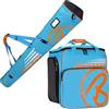 Brubaker Borsa Porta Scarponi con Scomparto Casco et Sacca da Sci Colore Blu/Arancio 170 cm