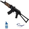 ECOMMUR Fucile Kalashnikov AKS-74U Molla (6 mm) | Pistola ad aria compressa per softair (pallini in PVC) Calibro 6 mm + bottiglia da 0,20 + occhiali protettivi (potenza: 0,65 joule)