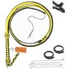 Bantoro Crafts Nero e Giallo Paracord/Frusta in Nylon Frusta 16 trecce Fili Intrecciatura in Pelle Pancia e Rinforzo in Pelle all'Interno Frusta rumorosa Che schiocca (6 Piedi (1,8 Metri))