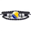 LODMLOER Bracciale da Polso Unisex Intrecciato Bosnia Erzegovina, Bracciale in Pelle Regolabile, Eventi Sportivi e celebrazioni Nazionali