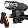 Okeeyseda Luci per Bici Luci per Bicicletta Anteriore e Posteriore USB Set di luci per Bicicletta Ricaricabile Super Bright Anteriore e Posteriore Torcia LED Posteriore