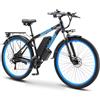 QIKAITU K820 Bicicletta elettrica, bicicletta 48V 20AH E con portatelefono, biciclette elettriche 26x4 per adulti, 85N. M 250W Ebike 100KM Range 21 velocità freni idraulici a disco (Blu)