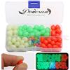 Dovesun 131PZ Perline di Gomma Morbida per la Pesca Accessori Starlight Pesca Pastura Pesca Mare 7 Colori Perline di Pesca Rotondo con Pesca Tackle-Box 10 * 15MM