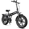 RINCC Bici Elettrica Pieghevole, R200 Bicicletta Elettrica da 48V 15Ah Batteria, Autonomia di 80-100 Km,20×4.0 Fat Bike Elettrica 7 Velocità da per Ogni Terreno