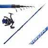 Pescasubito.com Kit Canna Bolognese in Carbonio Metri 4 Mulinello Pesca Passata Fiume Mare Lago Galleggiante spigola Carpa Trota 4Mt Scogliera