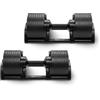 NüOBELL 232 - Set di manubri regolabili, 2-32 kg con intervalli di 2 kg, manopola rapida, allenamento di alta qualità (nero)