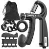 Generic Kit di allenamento per la forza della presa, confezione da 5, resistenza regolabile da 10 a 100 kg, pinza per mani con conteggio, rinforzante per avambraccio, per la costruzione muscolare (nero)