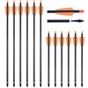 SHARROW 12pcs Frecce Balestra Bulloni 15 Pollici Freccia di Carbonio 7.3 Pollici Frecce per Balestra Spine 350 Crossbow Arrows per la Caccia al Tiro con l'arco (Arancia, 15)