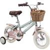 Tecnobike Shop Bicicletta Bambina Vintage Magik Bike Antonella con Cestino e Rotelle Rimovibili, Telaio in Acciaio, Sella Regolabile, Bici Bambina (Taglia 12)