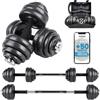unycos - Manubri Regolabili con Dischi 20 kg【E-Book + Valigetta】Coppia di Pesi con Barra di Collegamento Antiscivolo per Uomini/Donne, Allenamento, Palestra in Casa, Fitness (Iron Transformer)