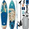 SOLAVERO Tavola da Sup Gonfiabile, 335 cm Tavola da Paddle con Antiscivolo EVA, Pagaia Regolabile, 3 Pinne, Surf Gonfiabile per Tutti i Livelli di Abilità, Fino a 200kg, Marrone
