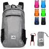 Lywencom Zaino da trekking, pieghevole ultra-leggero 20L impermeabile sport stoccaggio leggero zaino per il ciclismo all'aperto campeggio pic-nic (grigio)