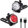 GOEXM Set di Luci per Bici Super Luminose - LED per Ciclismo Ricaricabili USB, Anteriori e Posteriori