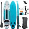 e4fun Stand Up Paddle Board e4fun, vari colori, 320 x 81 x 15 cm, gonfiabile, con pagaia, pompa, zaino, kit di riparazione (turchese)