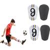 ZHHSUNY 2 paia di mini parastinchi da calcio con numero stellato, per gli appassionati di palla, per adolescenti, bambini e adulti (n. 9 W & B)