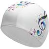 FJQWKLF Cuffia da nuoto, cuffia da nuoto con note musicali colorate, cuffie da bagno per capelli lunghi e corti